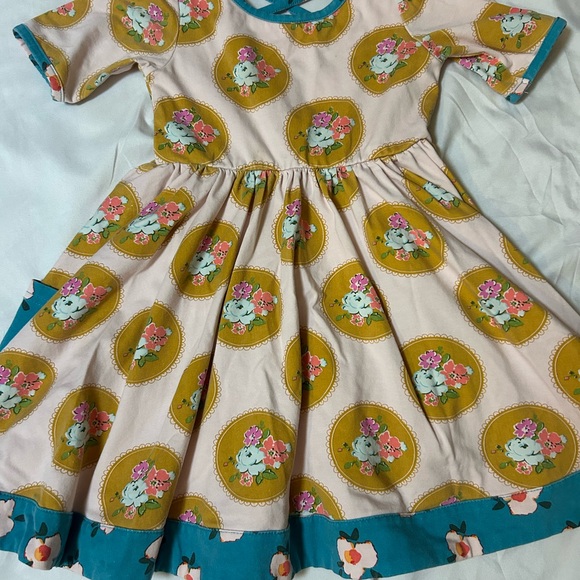 SWEET HONEY Boutique DRESS PINK/TURQUOISE SIZE 3T Floral Cottagecore Shabby Chic - Picture 4 of 13